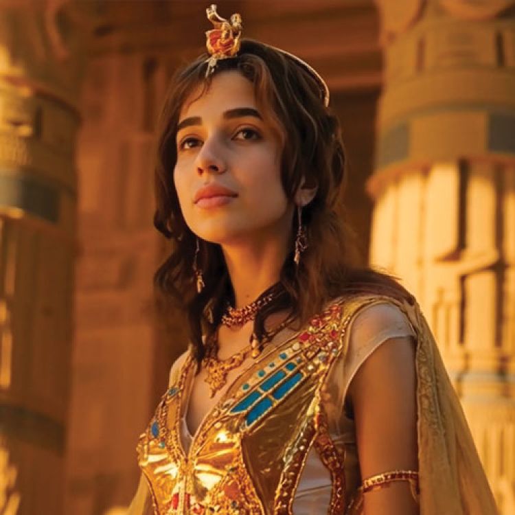 Razan Atari in Golden dress